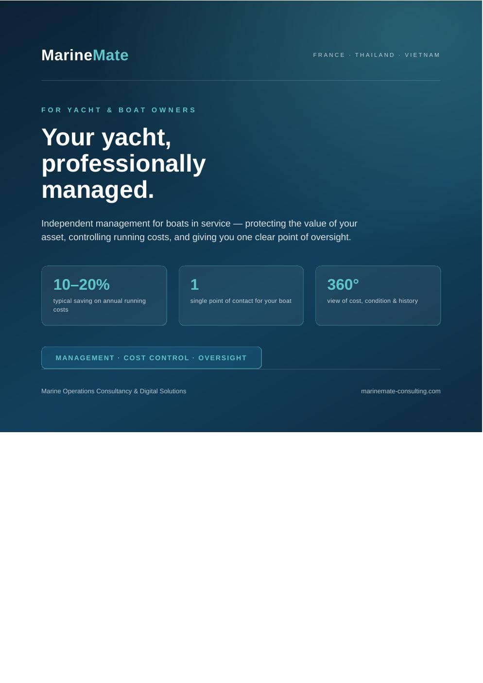 Marine Mate yacht owner brochure cover